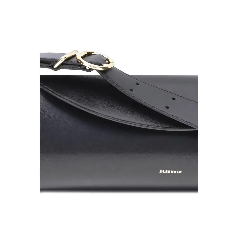 Jil Sander Black Calf Leather Bos Taurus Shoulder Bag