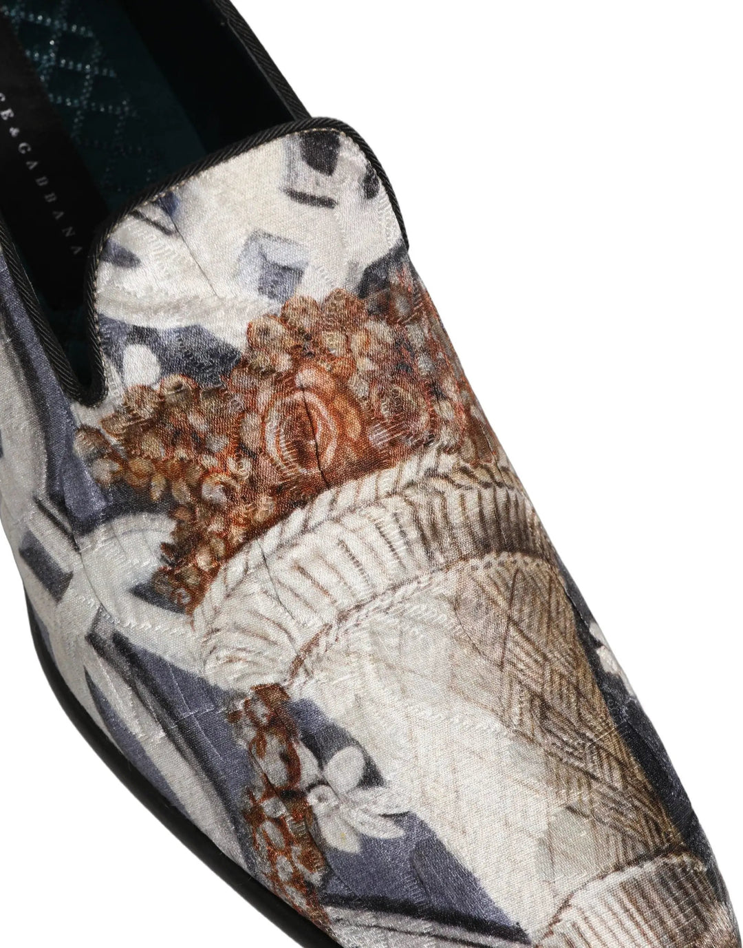 Dolce &amp; Gabbana Multicolor Floral Tapestry Embroidery Loafer Shoes