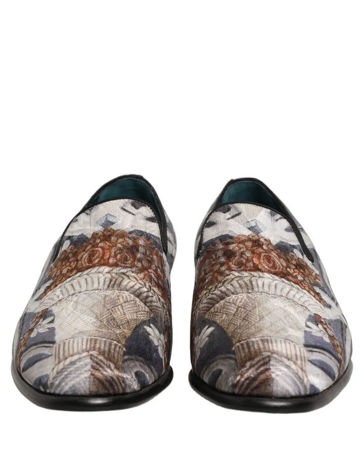 Dolce &amp; Gabbana Multicolor Floral Tapestry Embroidery Loafer Shoes