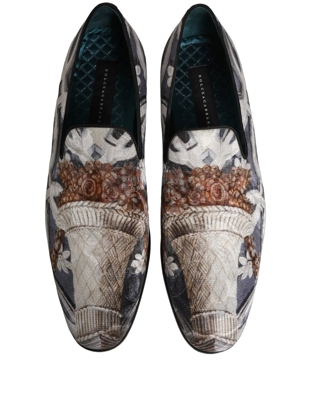 Dolce &amp; Gabbana Multicolor Floral Tapestry Embroidery Loafer Shoes