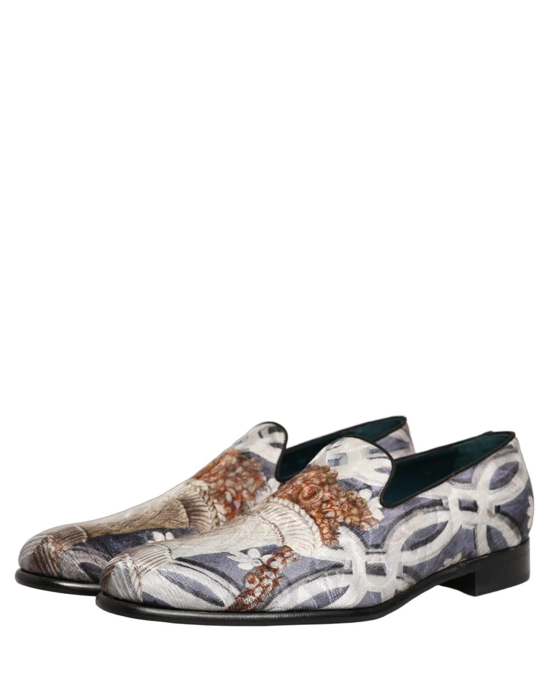 Dolce &amp; Gabbana Multicolor Floral Tapestry Embroidery Loafer Shoes