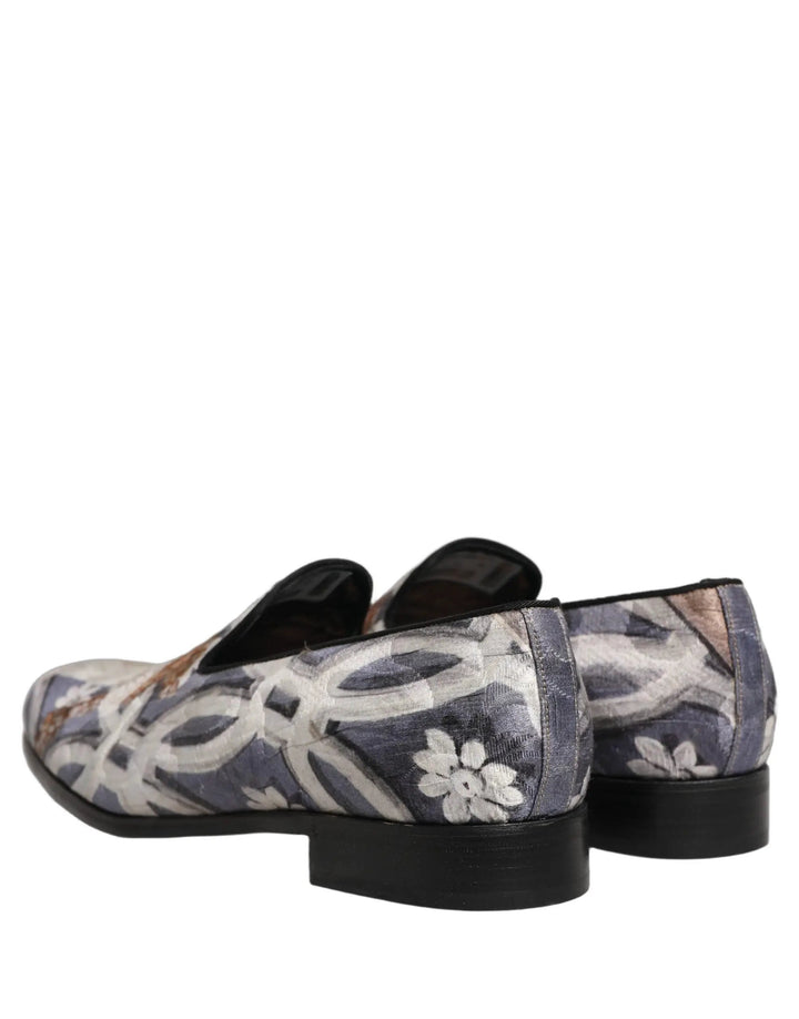 Dolce &amp; Gabbana Multicolor Floral Tapestry Embroidery Loafer Shoes