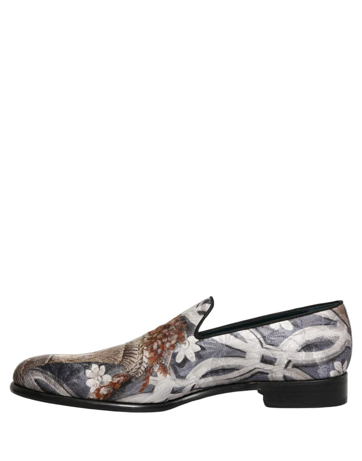 Dolce &amp; Gabbana Multicolor Floral Tapestry Embroidery Loafer Shoes