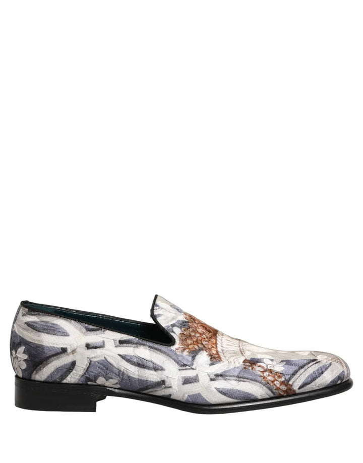 Dolce &amp; Gabbana Multicolor Floral Tapestry Embroidery Loafer Shoes
