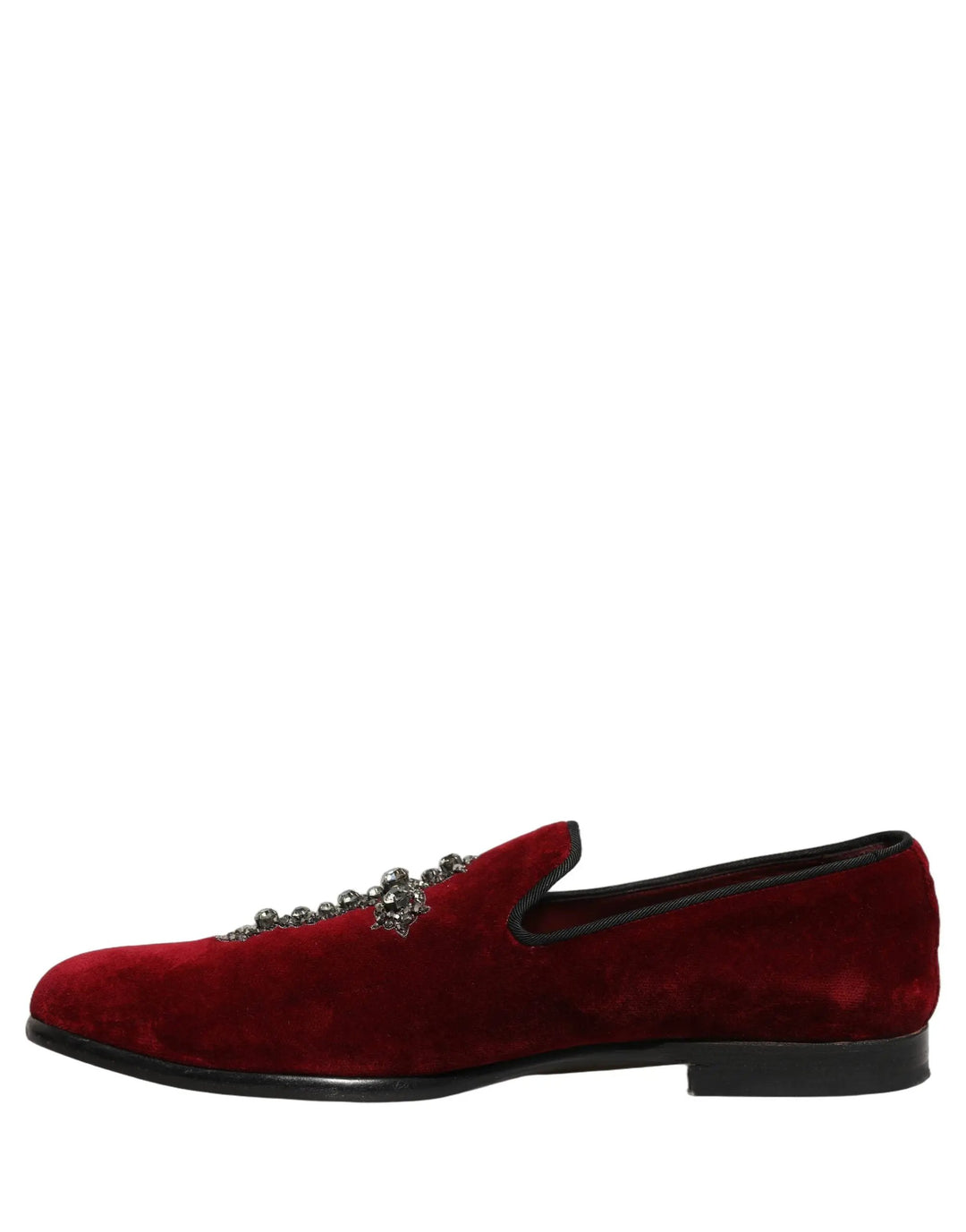 Dolce &amp; Gabbana Maroon Suede Cross Slip On Dress Loafers Shoes