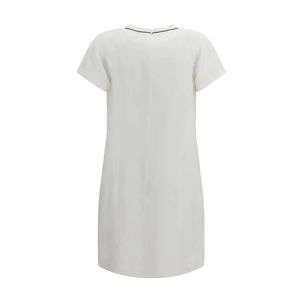 Brunello Cucinelli White Viscose Casual Dress