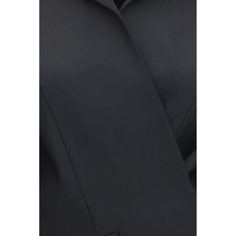 Khaite Black Wool Oves Aries Full-Length Jacket