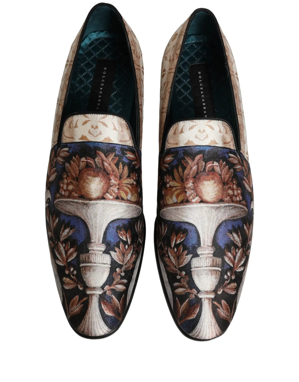Dolce & Gabbana Sample Sale | Dolce & Gabbana Multicolor Fruit Print Velvet Loafers Shoes - | Designer outlet