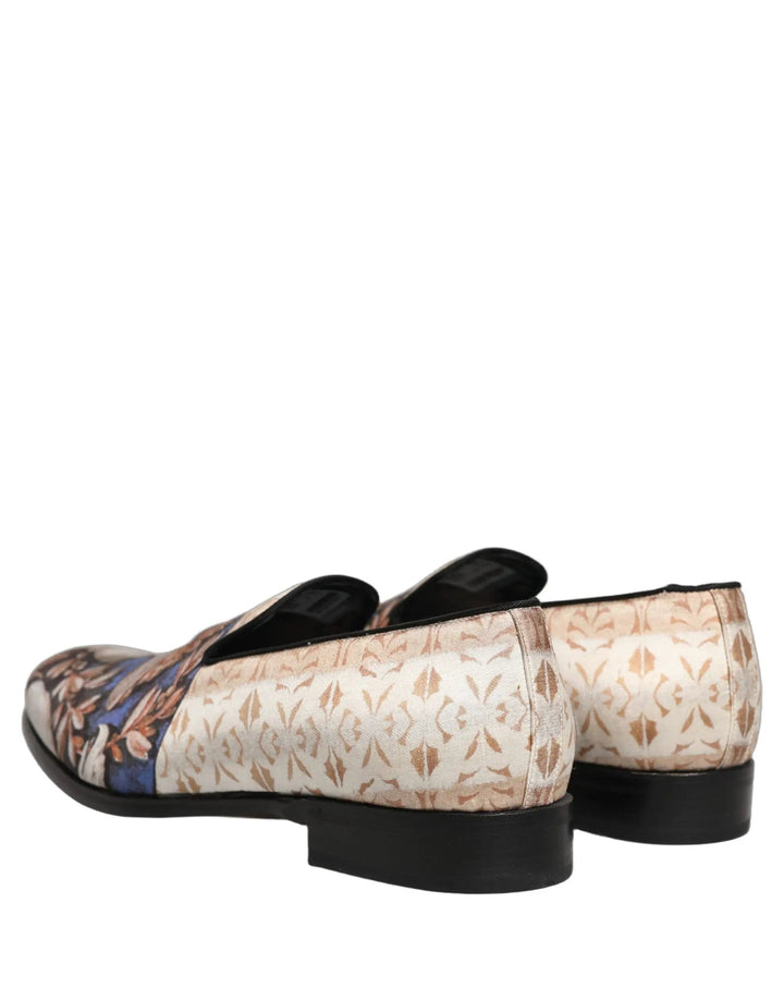 Dolce &amp; Gabbana Multicolor Fruit Print Velvet Loafers Shoes