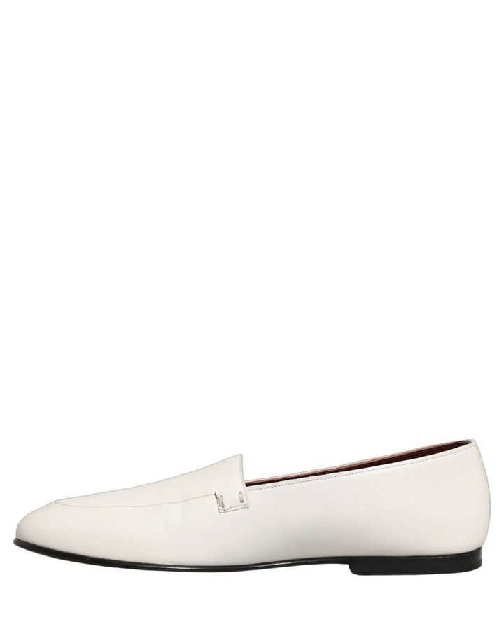 Dolce &amp; Gabbana White Leather Logo Slip On Men Loafers Shoes