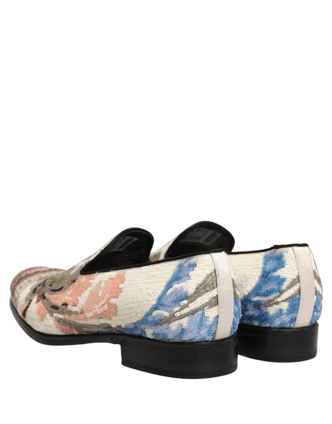 Dolce &amp; Gabbana Multicolor Sequin Embroidered Loafers Shoes