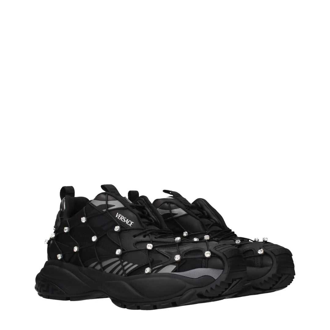 Versace Black Fabric Sneakers