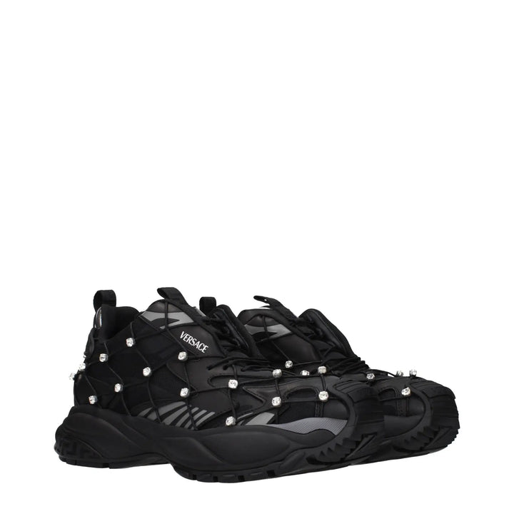 Versace Black Fabric Sneakers