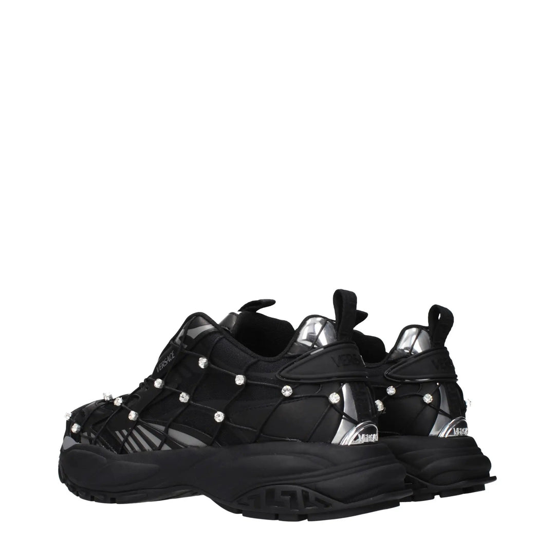 Versace Black Fabric Sneakers