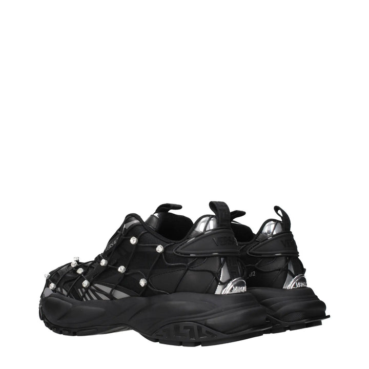 Versace Black Fabric Chunky Sneakers