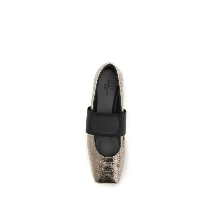 Givenchy Gold Calf Leather Bos Taurus Ballet Flats