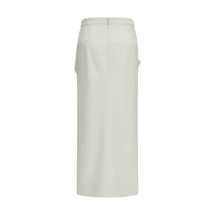 Givenchy White Wool Oves Aries Long Skirt
