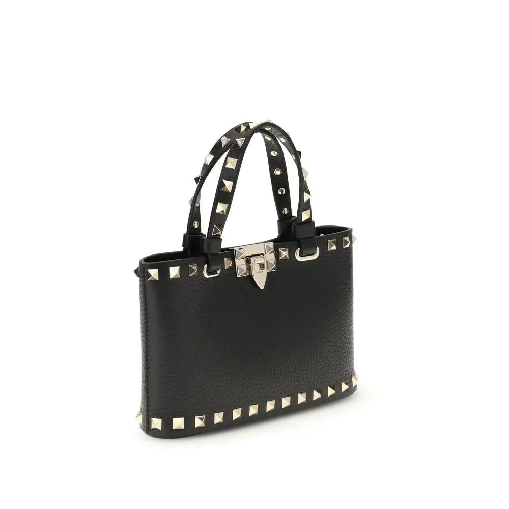 Valentino Garavani Black Calf Leather Bos Taurus Handbag