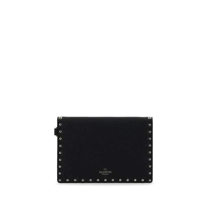 Valentino Garavani Black Calf Leather Bos Taurus Clutch Bag