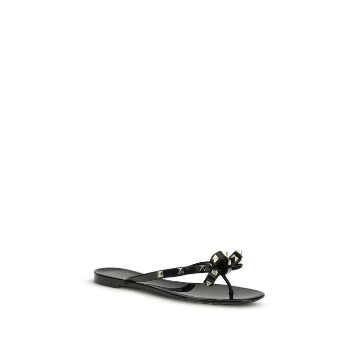 Valentino Garavani Black Cotton Flip-Flop Sandals