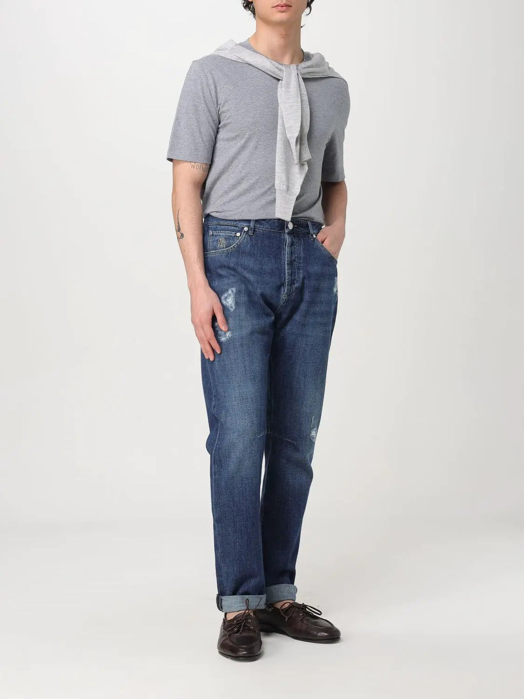 Brunello Cucinelli Blue Denim Straight-Leg Jeans