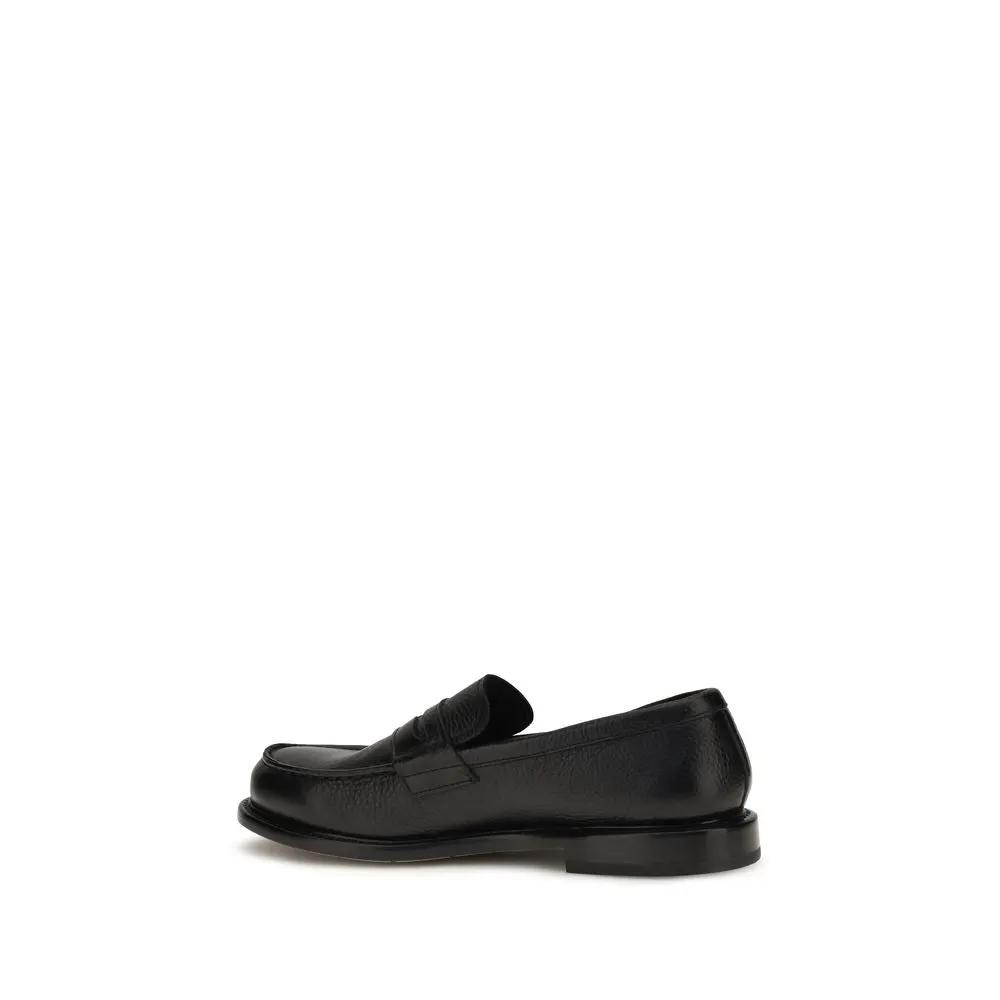 Premiata Black Calf Leather Bos Taurus Slip-On Loafers