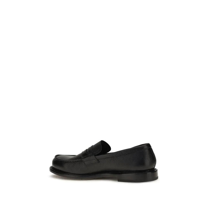 Premiata Black Calf Leather Bos Taurus Slip-On Loafers