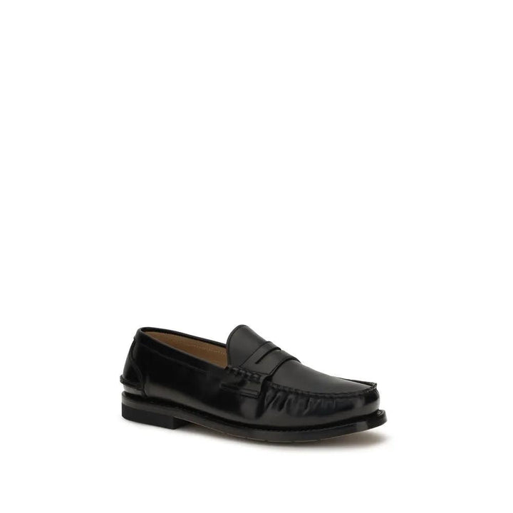 Premiata Black Calf Leather Bos Taurus Slip-On Loafers