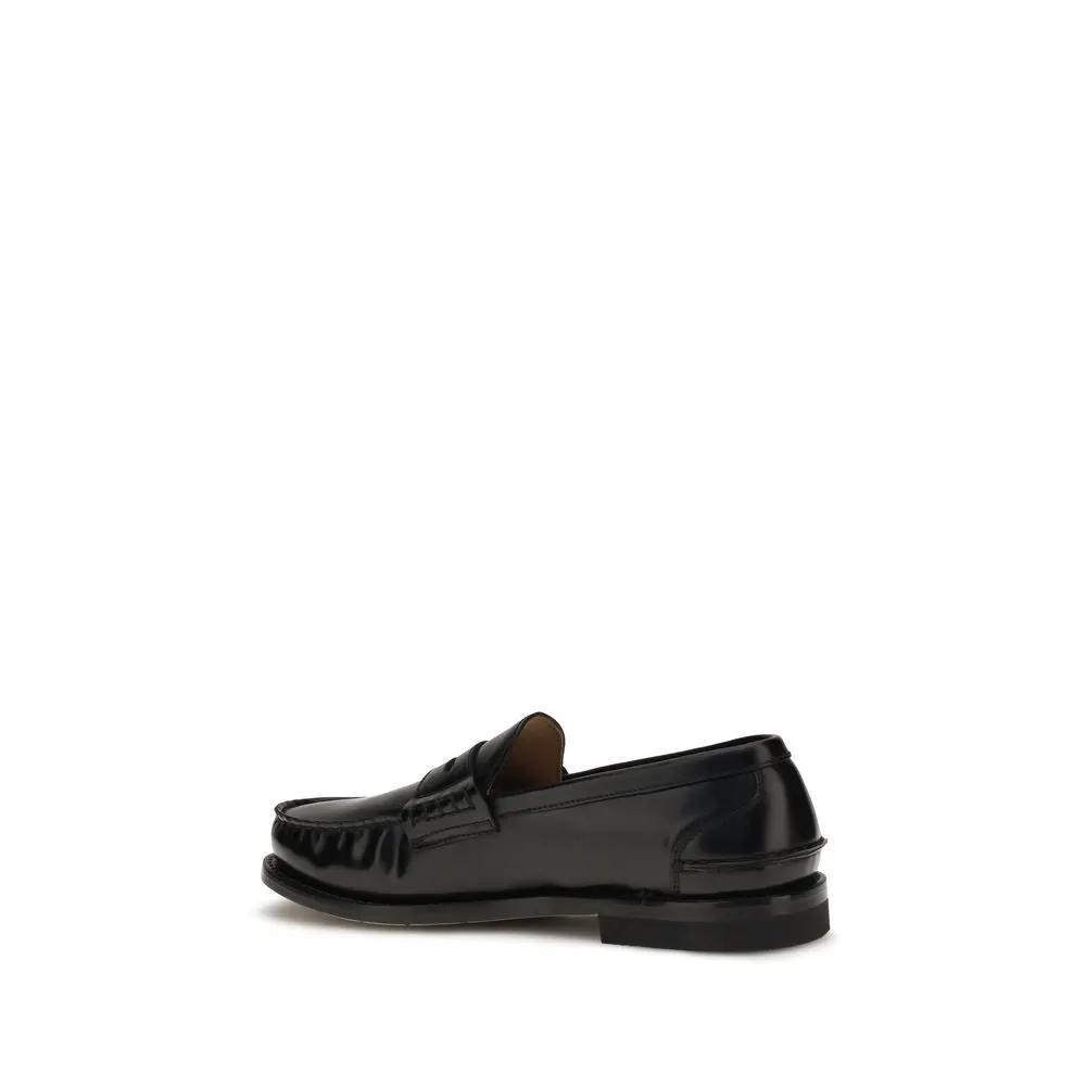 Premiata Black Calf Leather Bos Taurus Slip-On Loafers