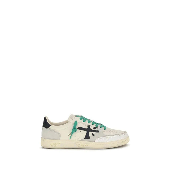 Premiata White Calf Leather Bos Taurus Low Top Sneakers