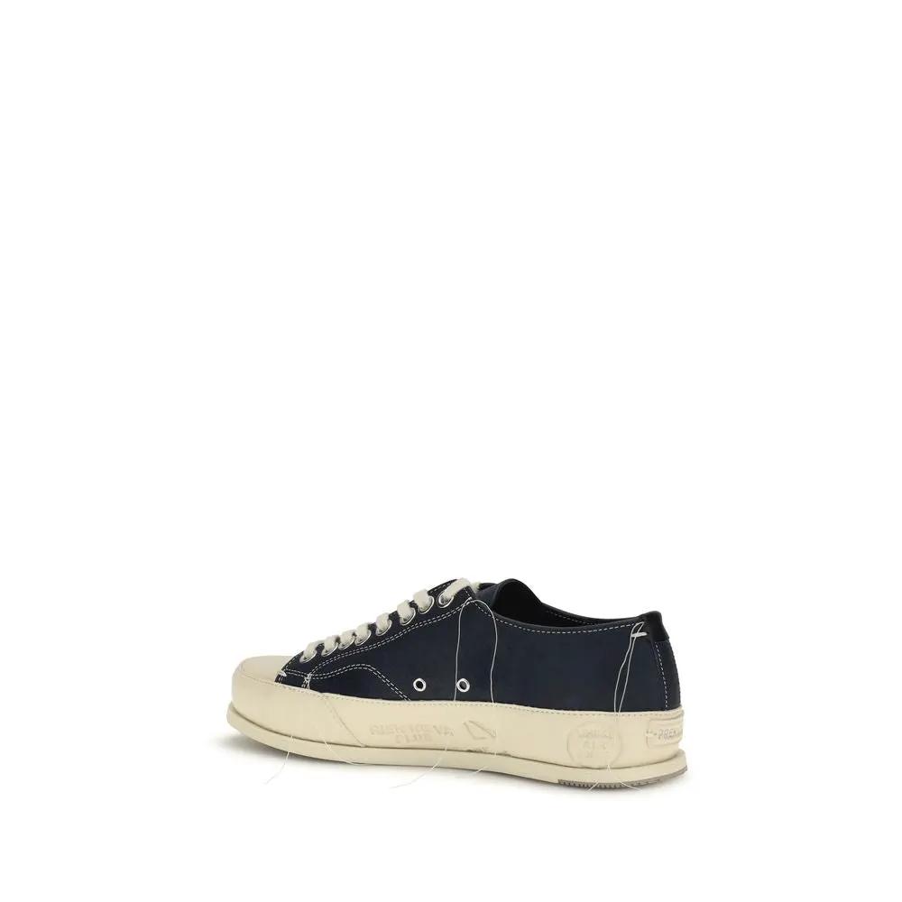 Premiata Blue Calf Leather Bos Taurus Low Top Sneakers