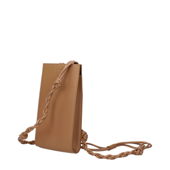 Jil Sander Brown Leather Crossbody Bag