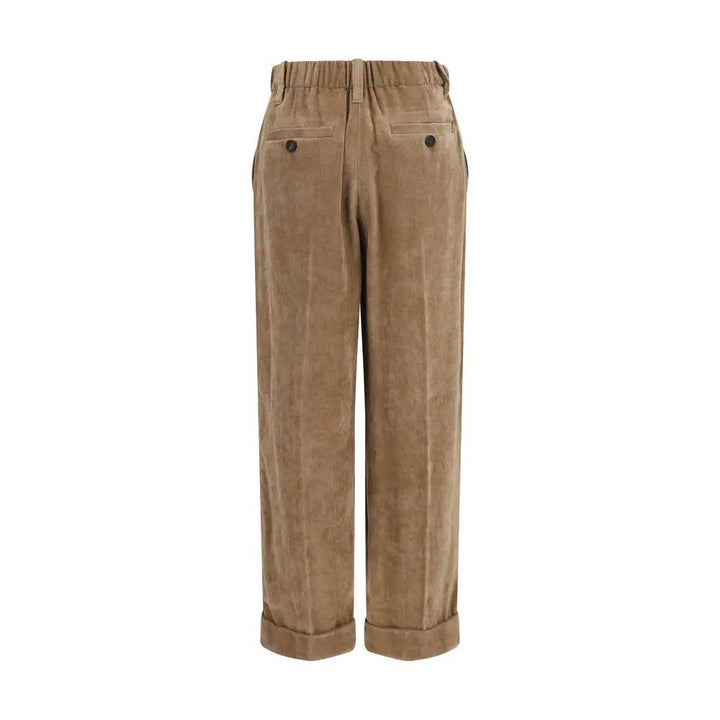 Brunello Cucinelli Brown Viscose Casual Pants