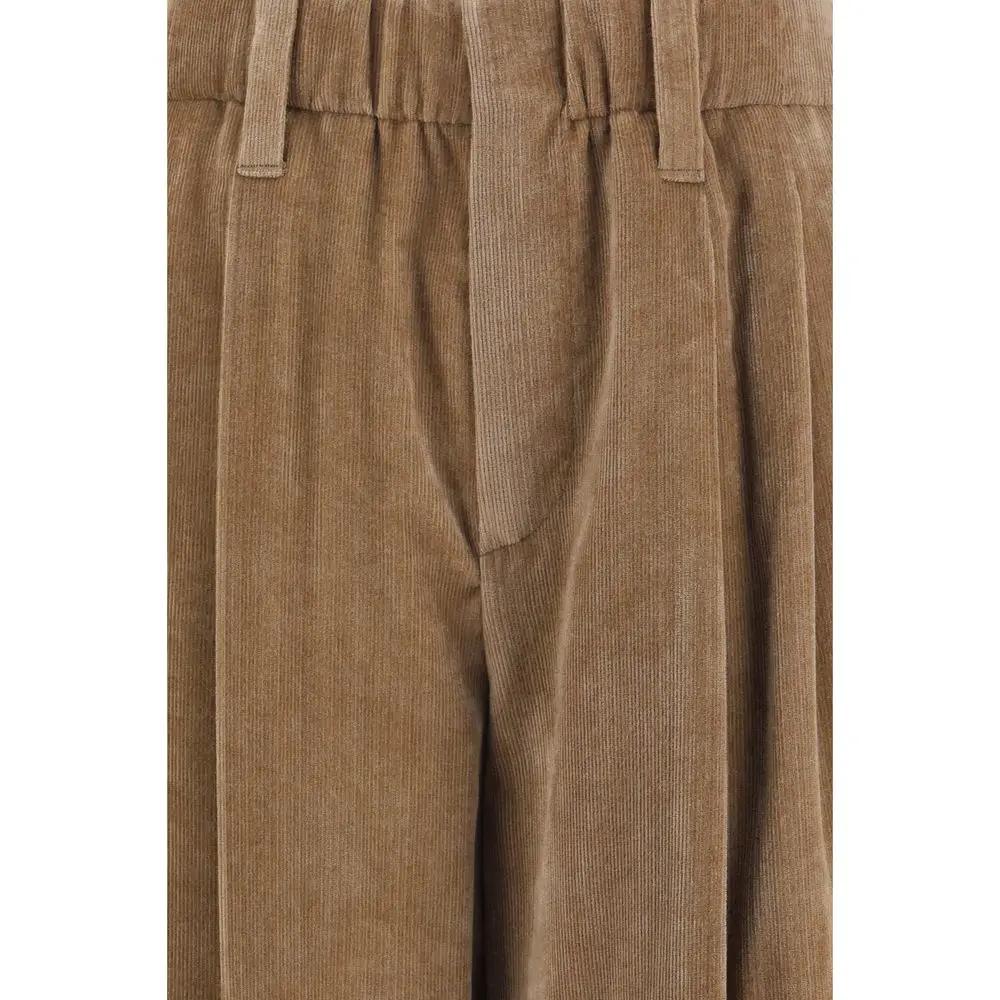 Brunello Cucinelli Brown Viscose Casual Pants