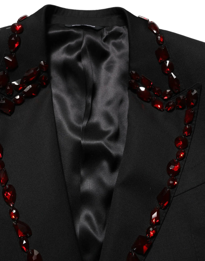 Dolce &amp; Gabbana Sample Sale | Dolce &amp; Gabbana Black Crystal Embellished Coat Blazer Jacket - | Designer outlet