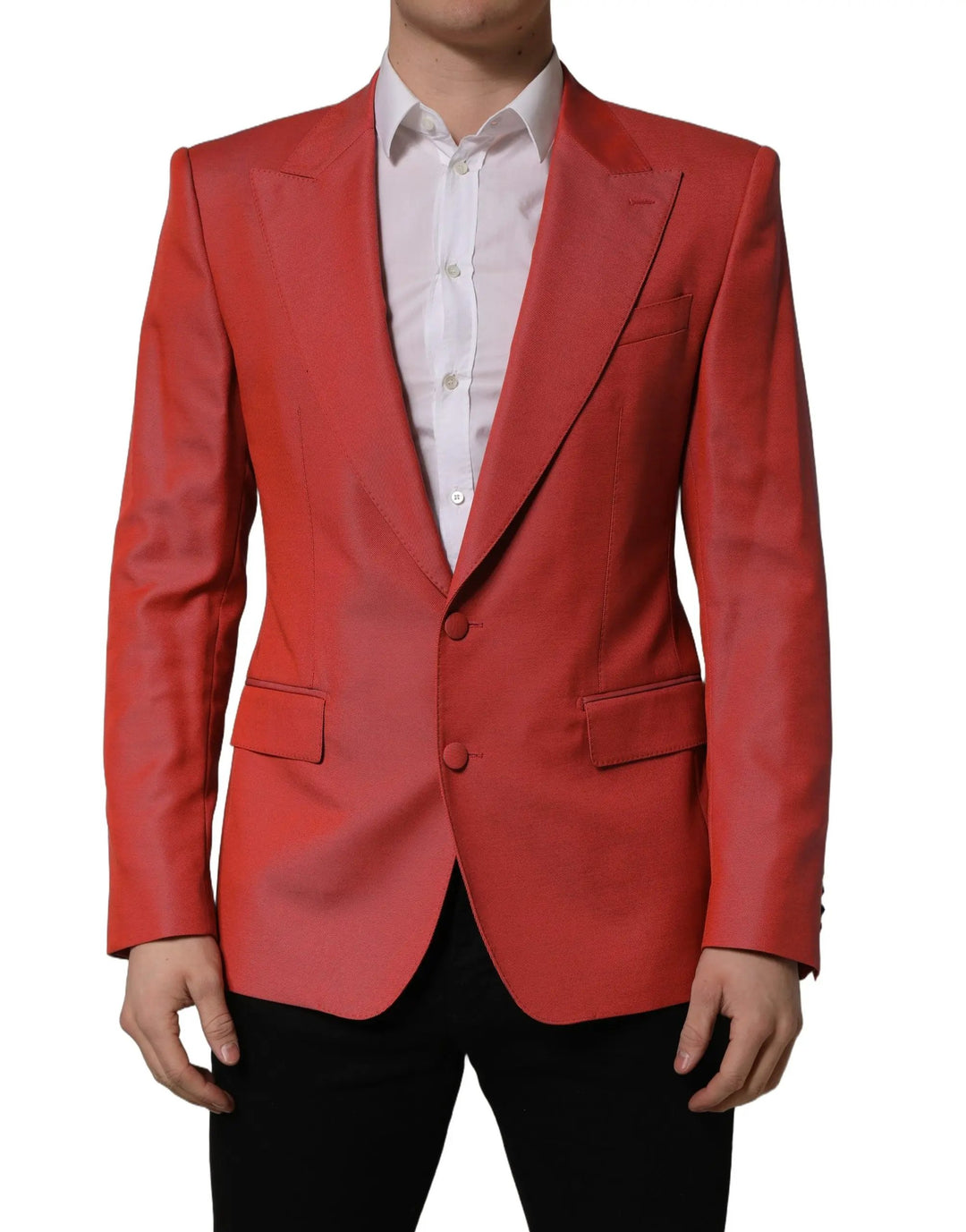 Dolce &amp; Gabbana Sample Sale | Dolce &amp; Gabbana Red Wool Single Breasted Men Blazer Jacket - | Designer outlet