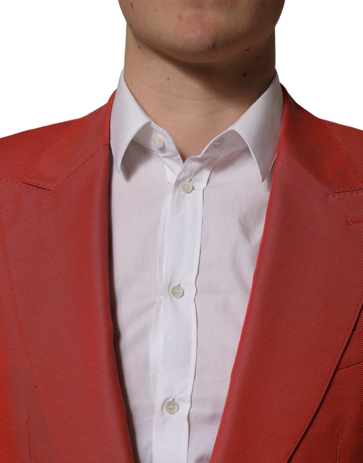 Dolce &amp; Gabbana Sample Sale | Dolce &amp; Gabbana Red Wool Single Breasted Men Blazer Jacket - | Designer outlet