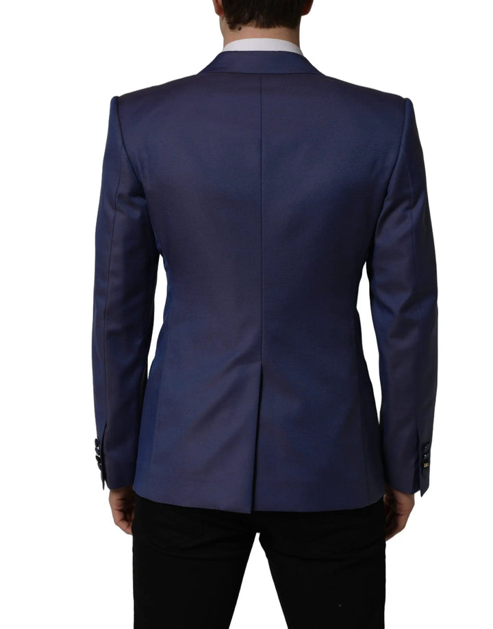 Dolce &amp; Gabbana Sample Sale | Dolce &amp; Gabbana Blue Wool Double Breasted Men Blazer Jacket - | Designer outlet