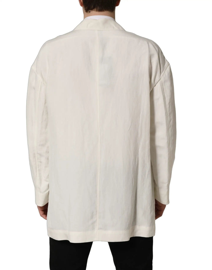 Dolce &amp; Gabbana Sample Sale | Dolce &amp; Gabbana Off White Flax Single Breasted Blazer Jacket - | Designer outlet