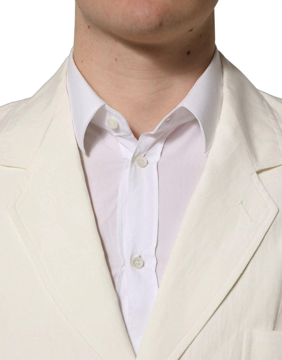 Dolce &amp; Gabbana Sample Sale | Dolce &amp; Gabbana Off White Flax Single Breasted Blazer Jacket - | Designer outlet