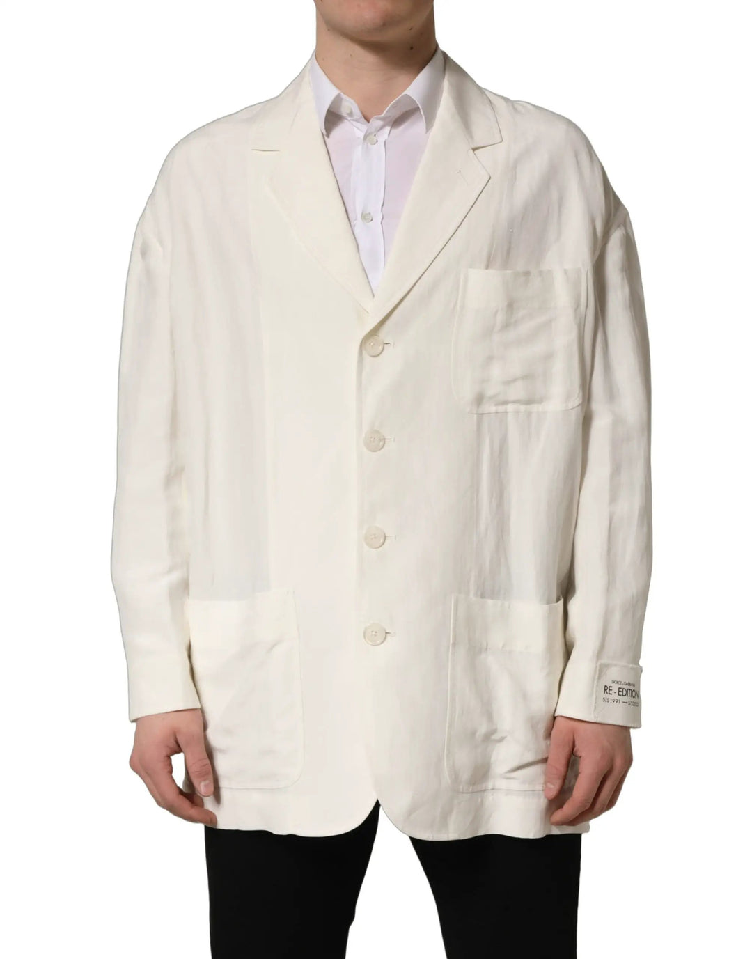 Dolce &amp; Gabbana Sample Sale | Dolce &amp; Gabbana Off White Flax Single Breasted Blazer Jacket - | Designer outlet