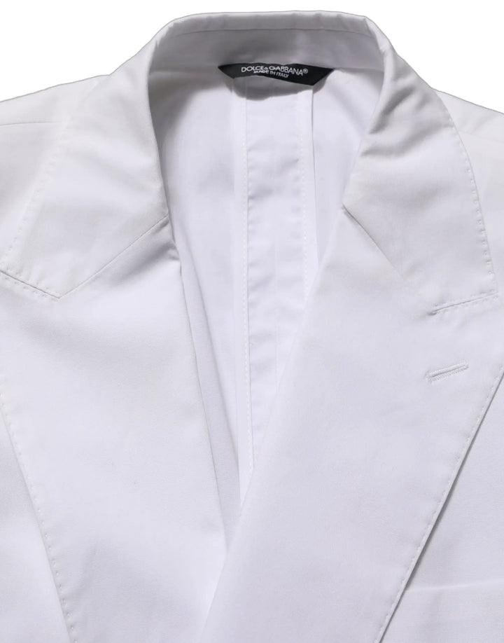Dolce &amp; Gabbana Sample Sale | Dolce &amp; Gabbana White Cotton Double Breasted Blazer Jacket - | Designer outlet