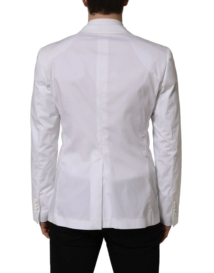 Dolce &amp; Gabbana Sample Sale | Dolce &amp; Gabbana White Cotton Double Breasted Blazer Jacket - | Designer outlet