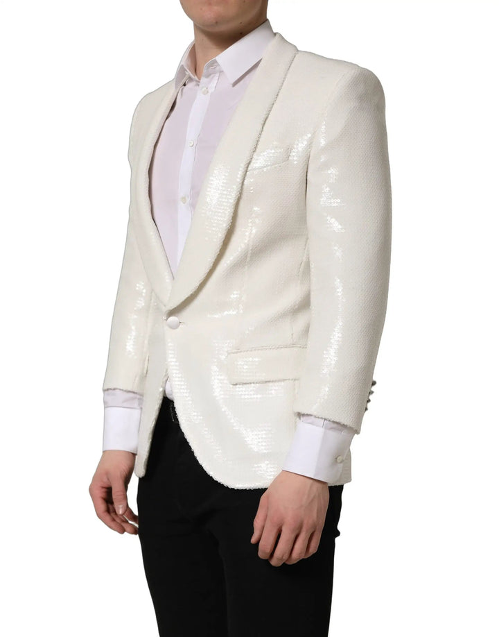 Dolce &amp; Gabbana Sample Sale | Dolce &amp; Gabbana White Viscose Single Breasted Blazer Jacket - | Designer outlet