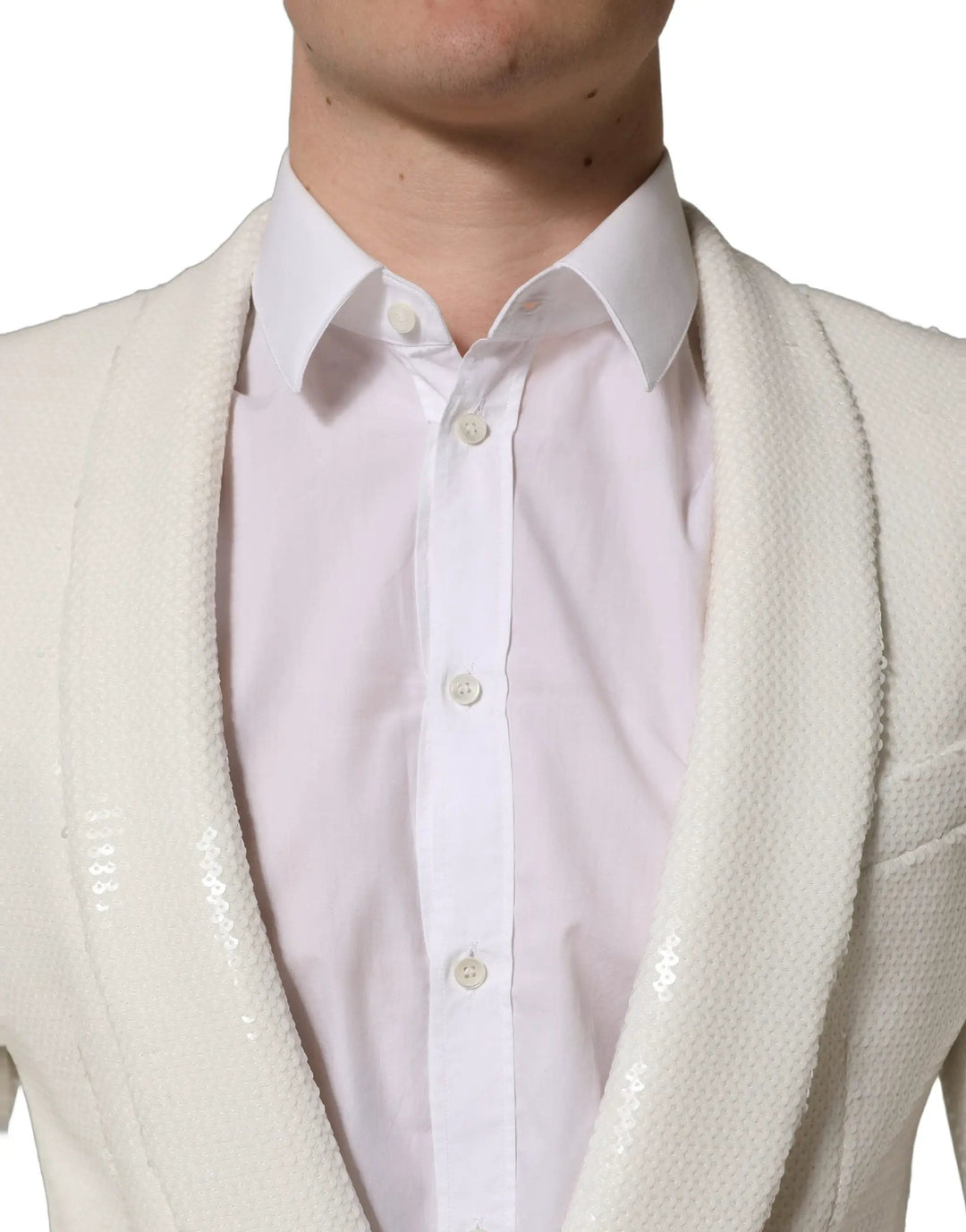 Dolce &amp; Gabbana Sample Sale | Dolce &amp; Gabbana White Viscose Single Breasted Blazer Jacket - | Designer outlet