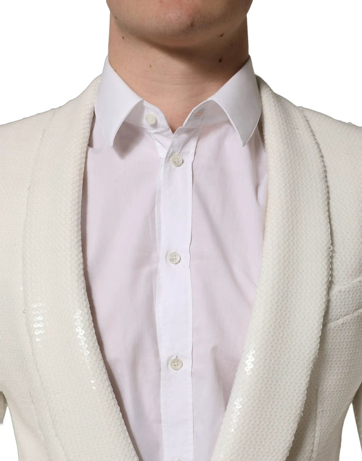 Dolce &amp; Gabbana Sample Sale | Dolce &amp; Gabbana White Viscose Single Breasted Blazer Jacket - | Designer outlet