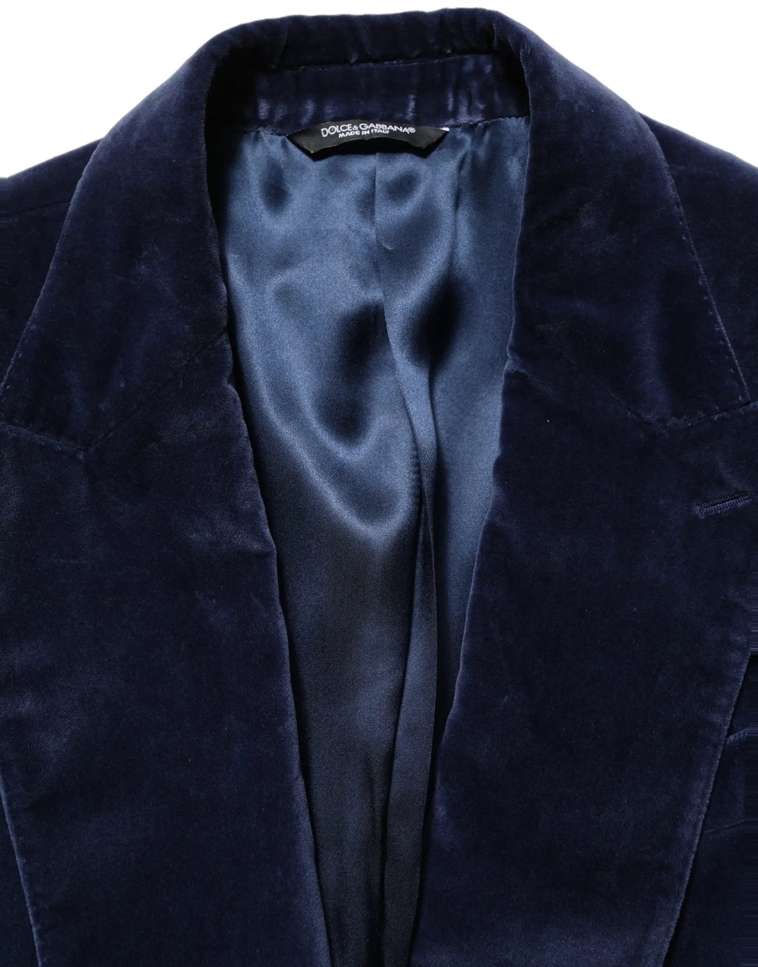 Dolce &amp; Gabbana Sample Sale | Dolce &amp; Gabbana Blue Velvet Single Breasted Blazer Jacket - | Designer outlet
