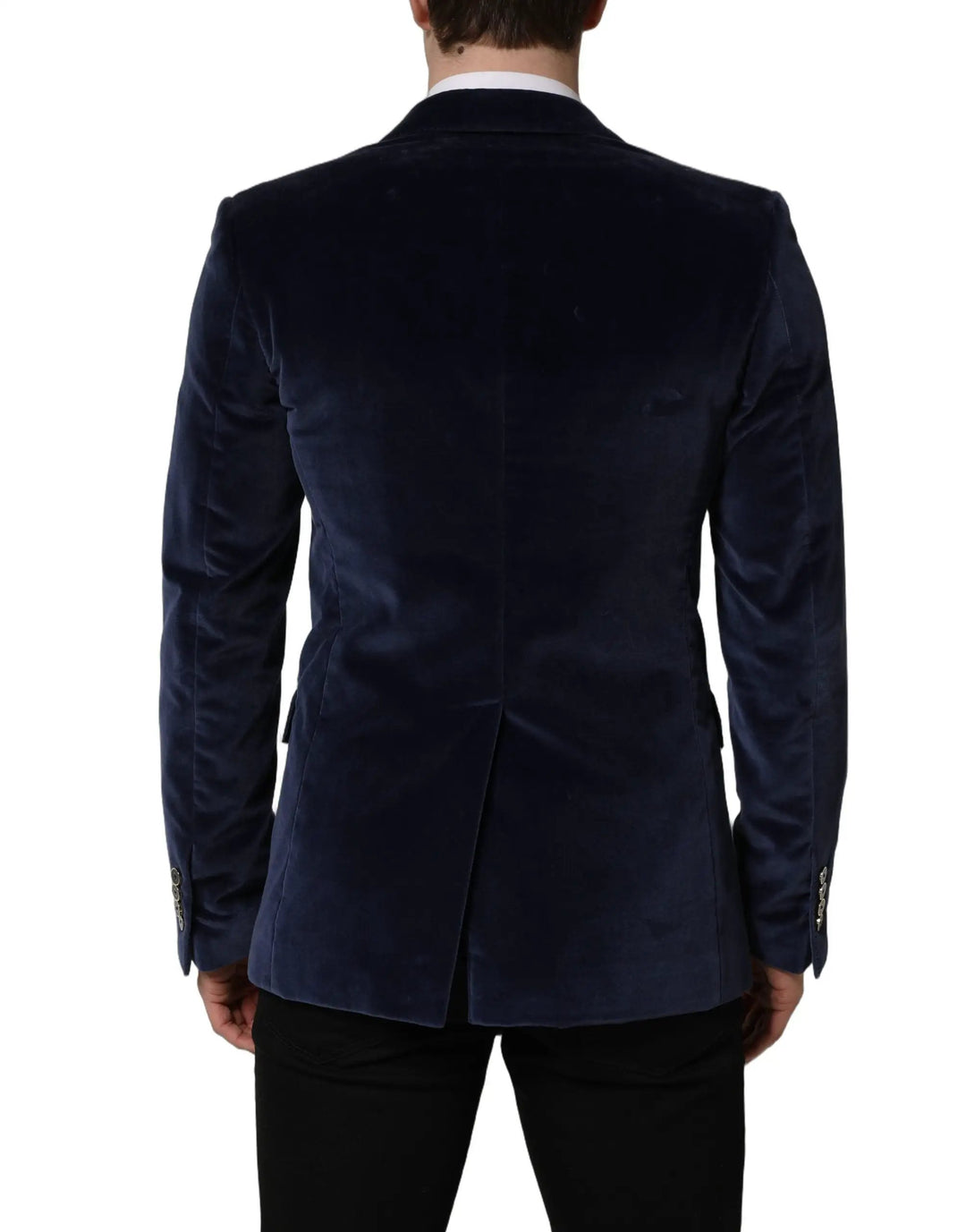 Dolce &amp; Gabbana Sample Sale | Dolce &amp; Gabbana Blue Velvet Single Breasted Blazer Jacket - | Designer outlet
