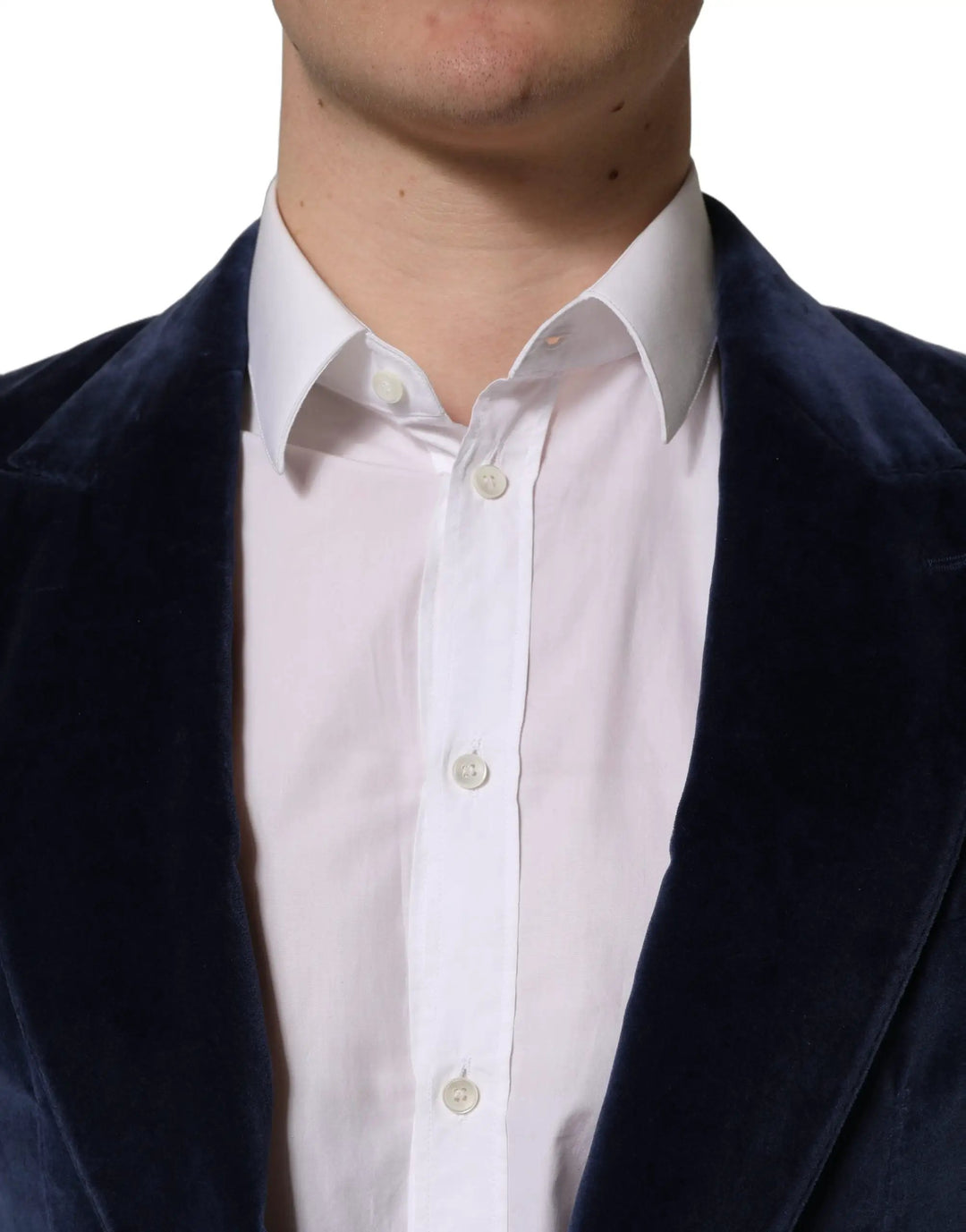 Dolce &amp; Gabbana Sample Sale | Dolce &amp; Gabbana Blue Velvet Single Breasted Blazer Jacket - | Designer outlet