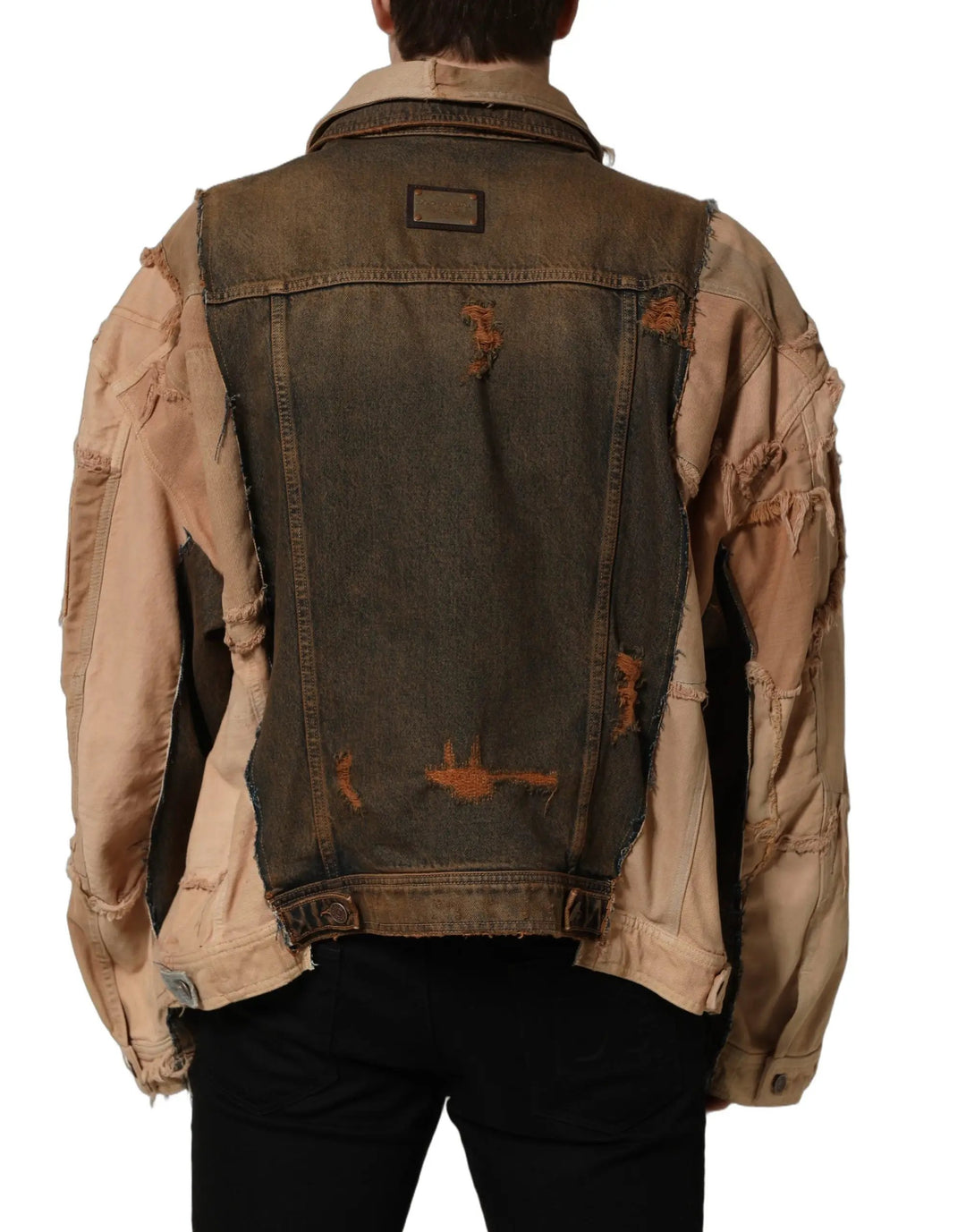 Dolce &amp; Gabbana Sample Sale | Dolce &amp; Gabbana Multicolor Raw Cut Panelled Denim Men Jacket - | Designer outlet